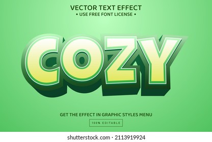 Cozy 3D editable text effect template