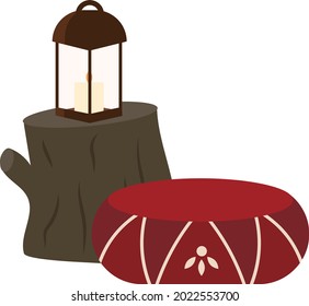 Cozy accessories for camping semi flat color vector object. Full sized item on white. Making outdoor recreation comfy isolated modern cartoon style illustration for graphic design and animation