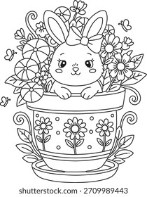 Cozy Animal Fun vector Coloring page
