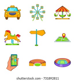Cozy area icons set. Cartoon set of 9 cozy area vector icons for web isolated on white background