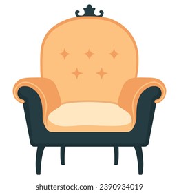 Cozy armchair on white background. Cartoon style. Vector illustration.