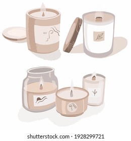 COZY ATMOSPHERE CANDLES SET home beige