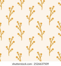 Cozy Autumn Doodle Sketch Icons Seamless Pattern Background. Farm House Fall Design Elements Fabric Print Vector Illustration Vintage Retro Style