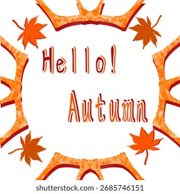 Cozy Autumn Hello with Maple Leaves Illustration Design