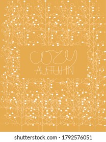 Cozy autumn illustration in yellow