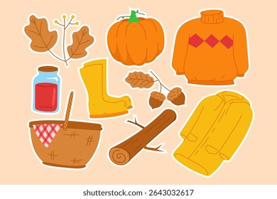 Cozy Autumn Season Essentials Sticker Set