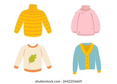 Cozy autumn sweaters clipart. Fall clothes