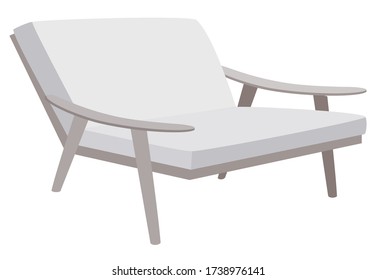 Cozy beautiful gray armchair, sofa for relaxing. Furniture interior. Vector illustration.