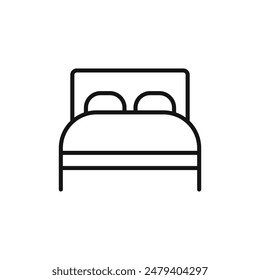 Cozy Bed Icon Perfect for Bedroom and Sleep Themes