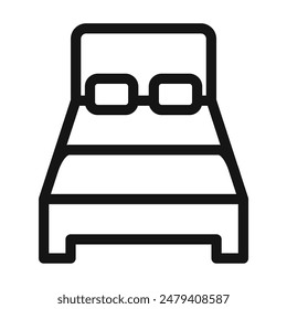 Cozy Bed Icon Perfect for Rest and Sleep Themes