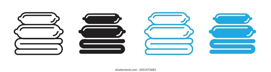 Cozy Bedding Set Icon with Soft Pillows for Home Comfort Visuals