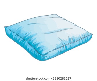 Cozy bedroom with fluffy bedding isolated