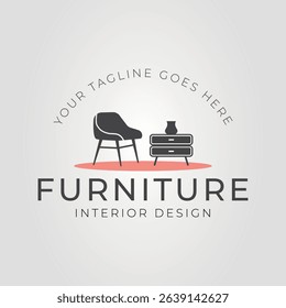 A cozy bedroom scene with a chair, nightstand, and vase logo. Perfect for interior design blogs, furniture catalogs, and home decor articles.