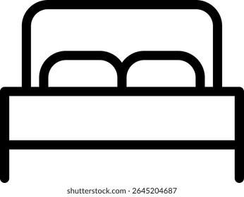 Cozy Bedtime Dream: A simple yet elegant illustration of a bed, complete with pillows, invites thoughts of restful sleep and comfortable retreats.