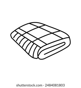 cozy blanket sleep night line icon vector. cozy blanket sleep night sign. isolated contour symbol black illustration