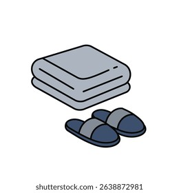 Cozy Blanket and Slippers for Relaxation on White Background Comfort Leisure Lifestyle