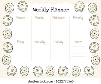 Cozy boho weekly planner and to do list with candles ornament. Cute template for agenda, planners and check lists. Stationary mockup