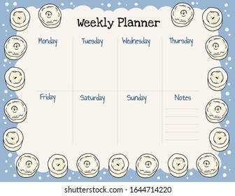 Cozy boho weekly planner and to do list with candles ornament. Cute template for agenda, planners and check lists. Stationary mockup