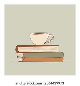  Cozy Books and Coffee Illustration