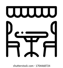 cozy cafe icon vector. cozy cafe sign. isolated contour symbol illustration