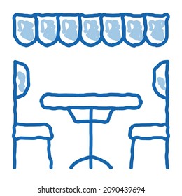 cozy cafe sketch icon vector. Hand drawn blue doodle line art cozy cafe sign. isolated symbol illustration