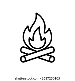 Cozy Campfire Burning Brightly in the Wilderness illustration design element