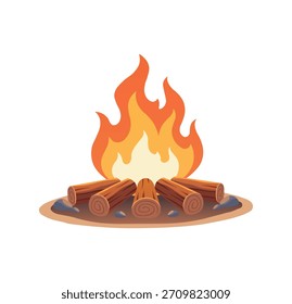 Cozy Campfire with Burning Logs