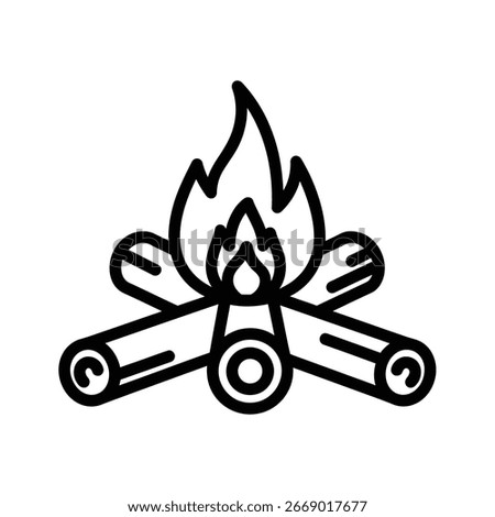 A cozy campfire, isolated on white background, represents warmth, comfort, and the spirit of outdoor adventure. It's associated with storytelling, friendship, and nature.