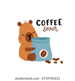 Cozy Capybara Coffee Rituals Vector Set. Capybarista Brewing Specialty Coffee, Pour over, Grinder, Morning Routine, Hygge Lifestyle Illustration