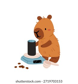 Cozy Capybara Coffee Rituals Vector Set. Capybarista Brewing Specialty Coffee, Pour over, Grinder, Morning Routine, Hygge Lifestyle Illustration