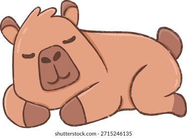 Acogedor de un capibara durmiendo