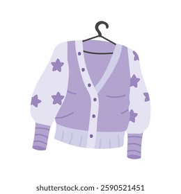 Cozy cardigan vector with star prints for chilly weather