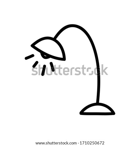 cozy cartoon table lamp with rays simple vector icon. sketch illustration isolated on white background