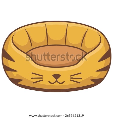 Cozy cat bed for pets isolated vector illustration on white background
