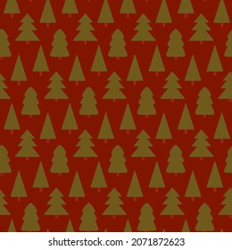 Acogedor patrón de Navidad con árboles de Navidad en colores cálidos para sudaderas de vacaciones, medias, mantas, telas. Corta Navidad, un adorno impecable para la cubierta, papel pintado. Textura normal del invierno. Resumen primero.