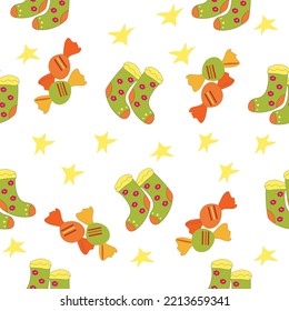 Cozy Christmas set with socks and candies