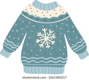 Cozy Christmas sweater featuring an intricate snowflake design, providing warmth and comfort during the festive winter season while spreading holiday cheer among family and friends