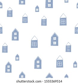 Cozy christmas vector seamless pattern. Winter holydays cute illustration