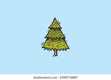 Cozy collection of Christmas and New Year items.  traditional winter symbols, elements and decorations christmas tree, wreath, mistletoe, candles, clothes and other. Colored flat illustration editable