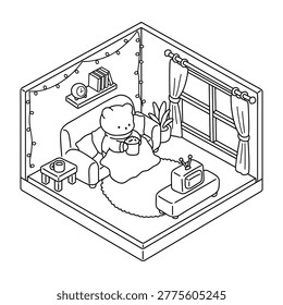 Cozy Coloring Page Cute