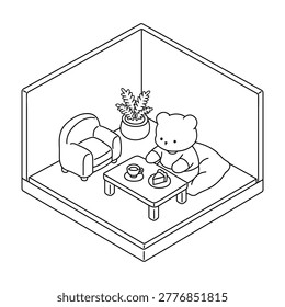 Cozy Coloring Page Cute