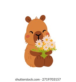 Cozy Cottage Capybara Life Vector Set with Farm Animals, Gardening, Home Activities, Slow Living, Hygge Lifestyle, Cute Cartoon Illustration Collection