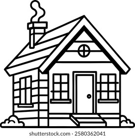 cozy cottage house vector icon. warm and inviting home illustration. handcrafted rustic cabin with glowing windows.