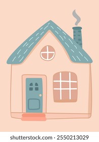 Cozy Cottage Vector Illustration - Ideal for Home Decor, Greeting Cards, and Children's Books