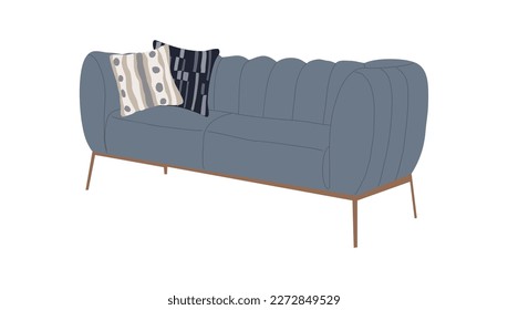 Gemütliches Sofa mit Kissen, Vektorgrafik einzeln.