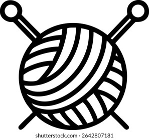 A cozy and creative design of a **yarn ball with knitting needles**, symbolizing handmade crafts, knitting, and DIY textile projects—ideal for craft-themed visuals.
