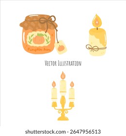 Cozy and Cute Ghost Party Pumpkin Tea and Sweets — Warm Orange Autumn Halloween Illustration Collection with Adorable Spooky Vibes