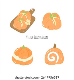 Cozy and Cute Ghost Party Pumpkin Tea and Sweets — Warm Orange Autumn Halloween Illustration Collection with Adorable Spooky Vibes