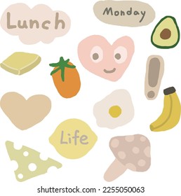 Cozy daily  style food  illustration