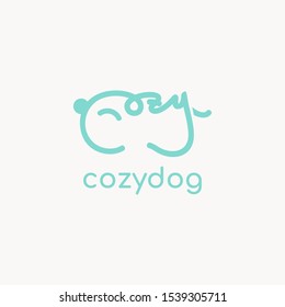 cozy dog logo design unique